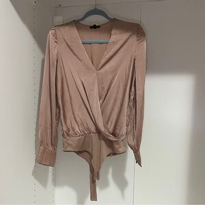 Elegant Women's Tan Wrap Top